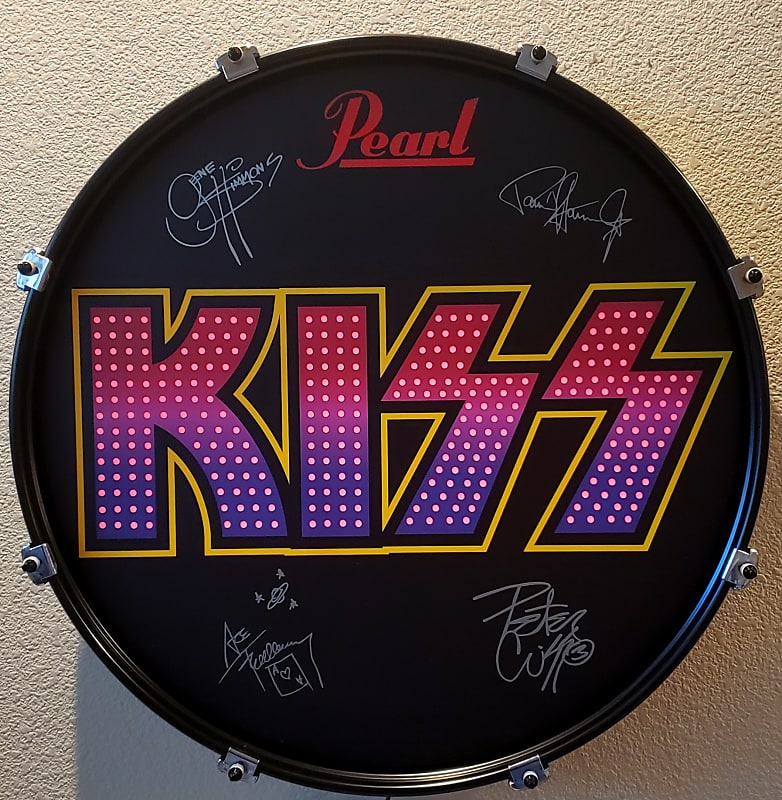 KISS "Signatures" Wall Mounted Bass Drum w/ LED Lights + Reverb