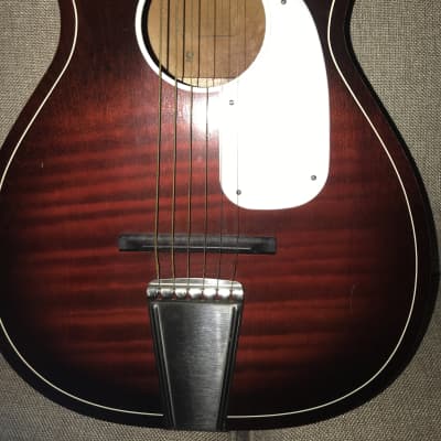 Barclay USA Vintage Parlor Guitar 1960’s - Cherry Maple Sunburst image 2