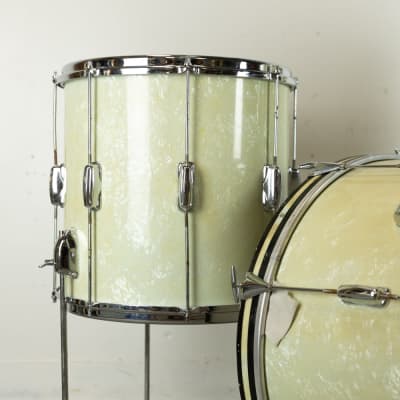 1960s Slingerland Stage Band White Marine Pearl Drum Set image 2