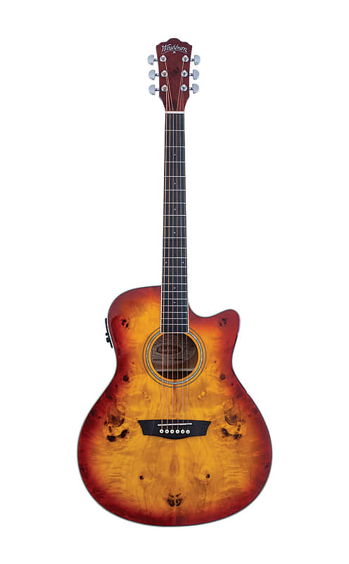Washburn DFBACEA | Deep Forest Burl Grand Auditorium Ac / El Guitar, Amber Fade. New with Full Warranty! image 1