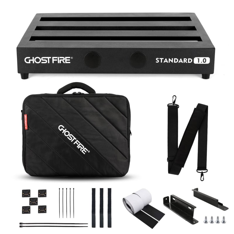 Guitar Pedal Board Aluminium Alloy Light Pedal Board 19.0×9.6×1.7 Inch  Black