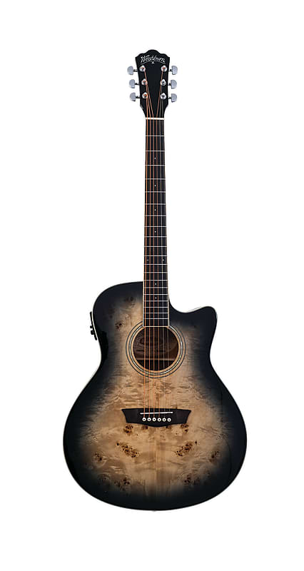 Washburn - Black Fade Deep Forest Burl Grand Auditorium Acoustic Electric! DFBACEB image 1