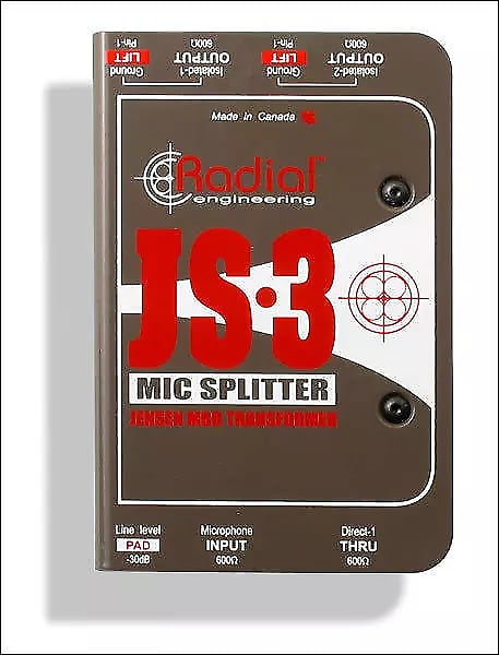Radial Engineering JS3 Passive Microphone Splitter Direct Box Noise Rejection up to -100dB at 60Hz14 image 1