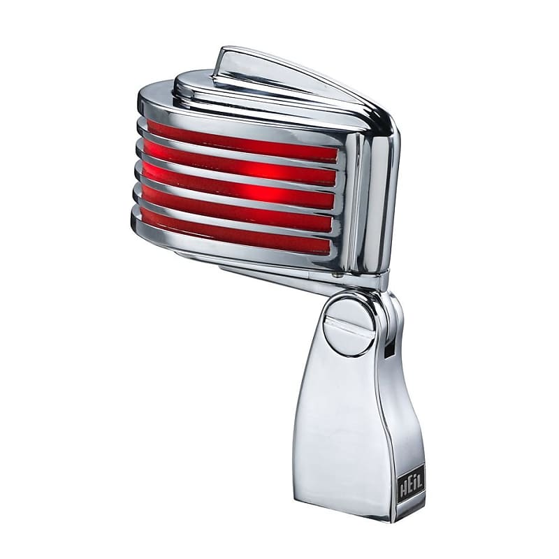 Heil Sound The Fin Retro-Styled Dynamic Microphone - Chrome Body/Red LED image 1