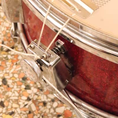ZIM-GAR 5.5x14" Snare Drum Red Sparkle Vintage 1970's MIJ image 10