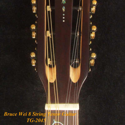 Bruce Wei Solid Indian Rosewood 8 String Tenor Guitar, MOP Vine Inlay TG-2045 image 9
