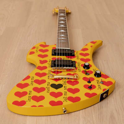 Burny Mockingbird MG-145S HY Hide X Electric Guitar Yellow Heart w
