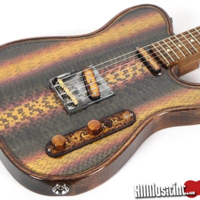 Walla Walla USA Maverick Skin Real Cobra Skin Tele Electric Guitar w/Case image 5