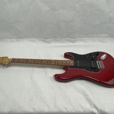 2021 Fender Noventa Stratocaster Guitar Crimson Red Transparent image 3