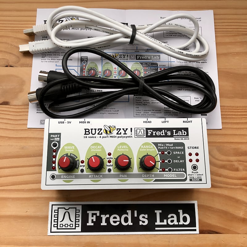 Fred's Lab Buzzzy! 16 voice 4 part poly synth Rare Buzzy
