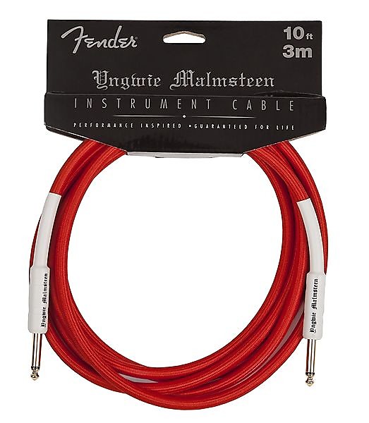 Fender 10' Yngwie Malmsteen Instrument Cable, Red 2016 image 1