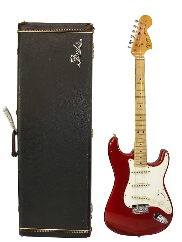 Vintage 1974 Fender Hardtail Stratocaster Electric Guitar, Maple Fingerboard, Red w/ Case image 1