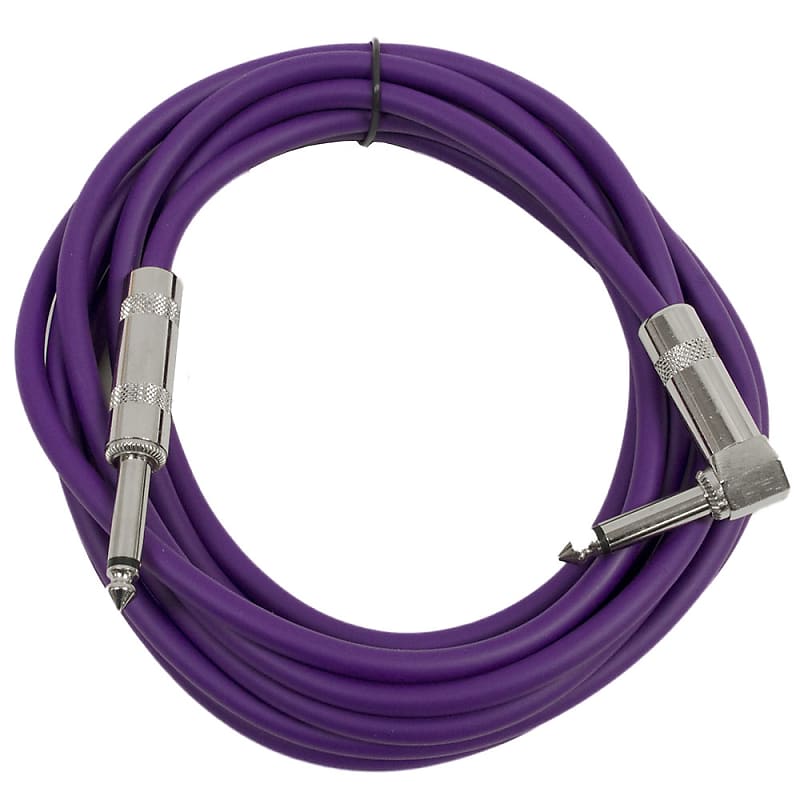 Seismic Audio - 10' Purple Guitar Cable TS 1/4" to Right Angle - Instrument Cord image 1