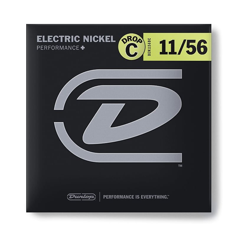 Immagine Dunlop DEN1156DC Performance+ Nickel Wound Drop C Electric Guitar Strings - 11-56 - 1
