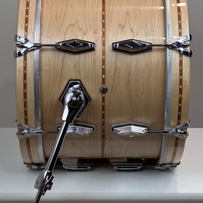 Craviotto 18/11/13/5x14" VIDEO Solid Maple 2024 - Gloss Maple w/ Mahogany Inlay image 6