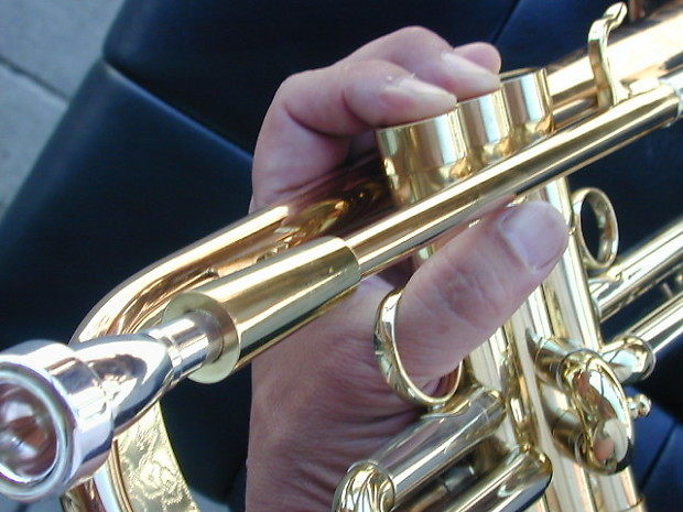 Heavy larger 5 5/8" Bell Rose Brass Trumpet Full Engrave image 1