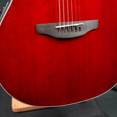 Ovation CE44-RR-G Celebrity Elite Ruby Red Acoustic Guitar Mid Bowl image 7