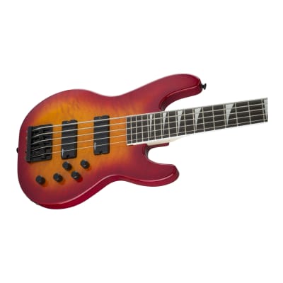 Jackson JS Series Concert Bass JS3VQ 5-String Electric Guitar with Amaranth Fingerboard (Right-Handed, Cherry Burst) image 5