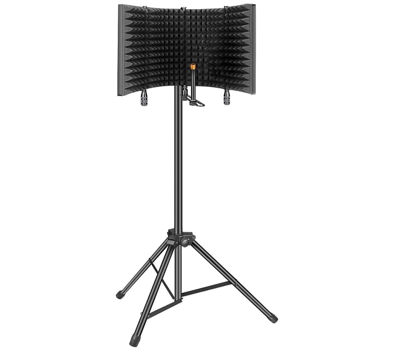 Acoustic Foam Microphone Recording Isolation Shield w/ Stand Reverb