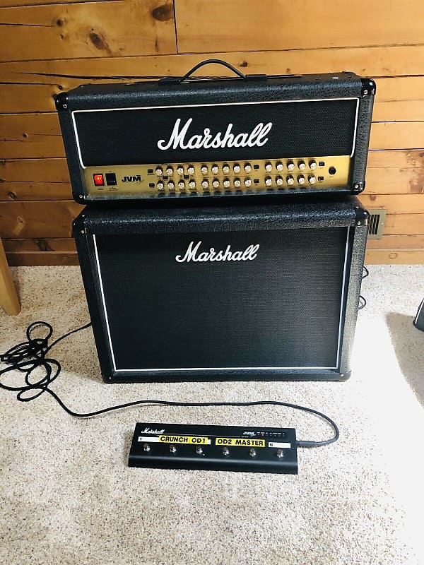 Marshall JVM410H and 2x12 Cabinet Tube Guitar Half Stack w/ Foot Pedal