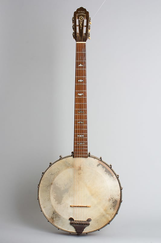 Yosco  Colossus Guitar Banjo,  c. 1920, ser. #776, black gig bag case. image 1