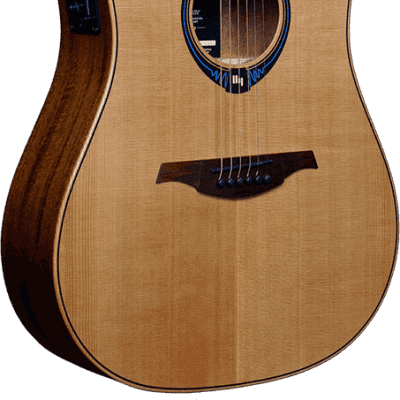 LAG  Hyvibe Tramontane THV10DCE Electric Acoustic Smart Guitar Built In FX w/ Case Solid Cedar Top image 3