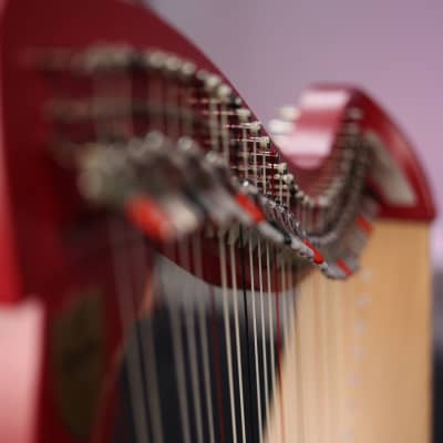 Lyon & Healy Drake Lever Harp Two-Tone Burgundy/Natural image 10