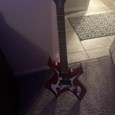 B.C. Rich Warlock 2003 - Red with White Tribal Patterm image 1