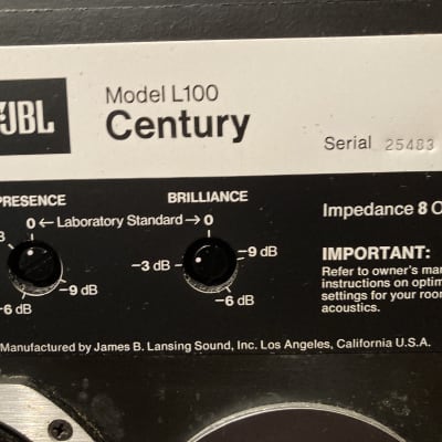 JBL L100 Century   Middle yrs. Production  Walnut image 5