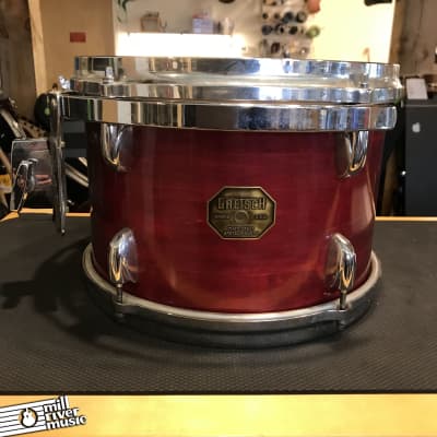 Gretsch Stop Sign Badge Drum Kit (1972-1979) 12", 13", 14", 18" Berry Red Stain with Humes and Berg Fibre Cases for 12,14, 18 image 2