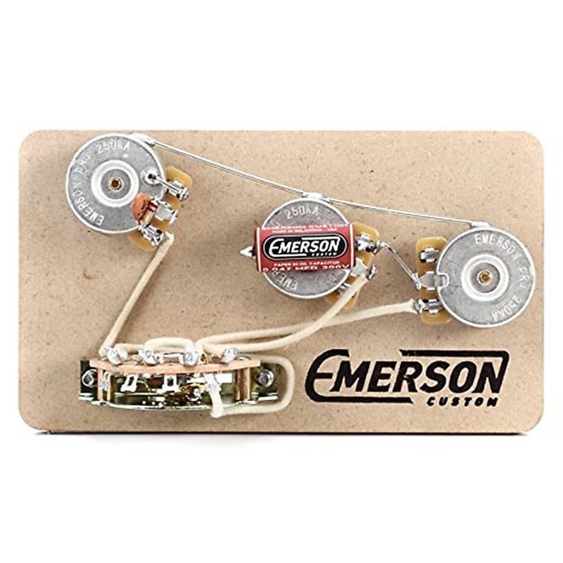 Emerson Custom Prewired Kit for Strat 5-Way (250K Ohm Pots & 0.047Uf Capacitor) image 1