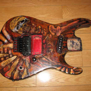 Made in Japan ESP M-ii 1993 Loaded Body - Custom George Lynch Skull & Bones Paint Job image 4
