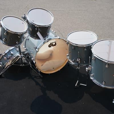 DW Design Series 6pc Shell Pack || Steel Gray Lacquer || Maple Shell/10''/ 12"/14"sn. /16''/18''/22" image 4