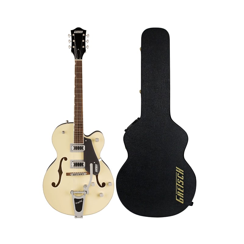 Gretsch G5420T Electromatic Hollow Body Electric Guitar (Two-Tone Vintage White/London Gray) with Bigsby Tremolo - Dual-Coil Pickups, Hollow Body Design Bundle with Gretsch G6241FT Hardshell Case image 1
