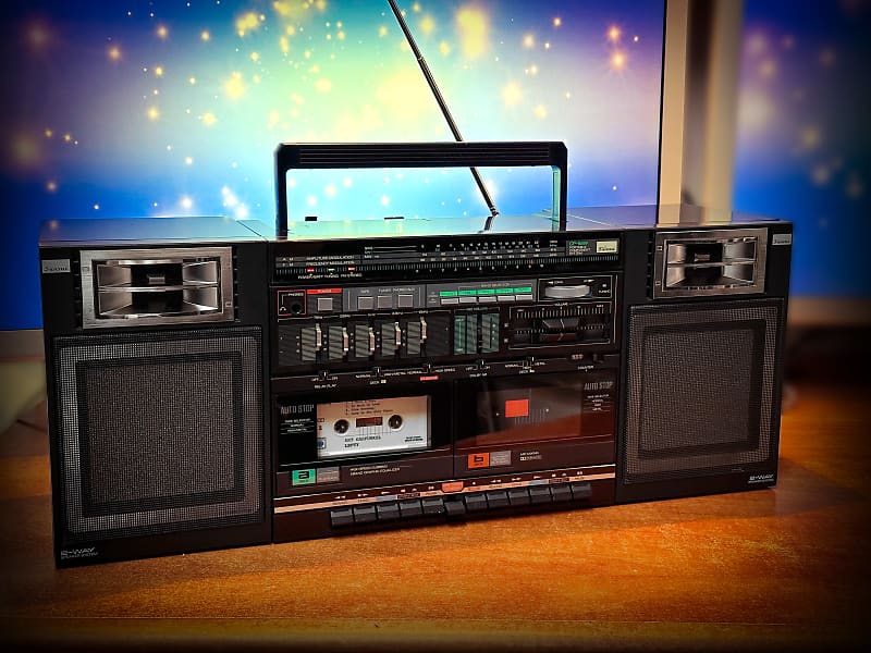 SANSUI CP-55W Vintage Cassette Boombox Ghetto Blaster  			