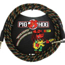 Pig Hog PCH10RAR Rasta Stripes Vintage Series Instrument Cable 10ft Right Angle