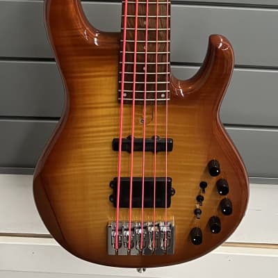 2001 Kinal SKB-5 5 string bass - Flamed maple burst for sale