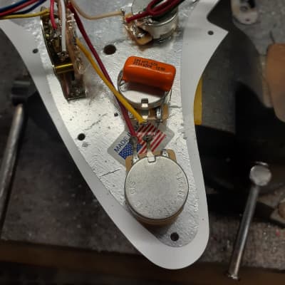 Hoagland Custom Handcrafted SSS Style Strat Wiring - 6-way Switching - N+B Combo! - OD cap image 6