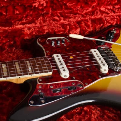 Fender Jaguar Solid Body Electric Guitar (1966), ser. #171100, black tolex hard shell case. image 15