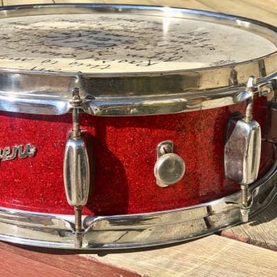 RARE 1 of A KIND ROGERS HOLIDAY SNARE #2636 HAND signed DINO DANELLI "RASCALS"1960s RED SPARKLE image 7