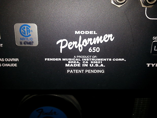 Fender PERFORMER 650 guitar amplifier LOCAL LOS ANGELES PICKUP made in USA