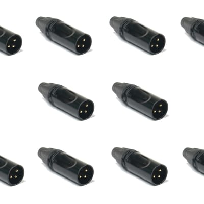 Superflex Gold XLR DMX 3 Pin Connectors Pack - 10 Male (XLRM) image 1