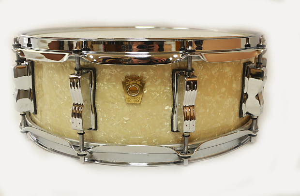Ludwig LLS354XXNM 5X14" Legacy Classic Snare Vintage White Marine image 1