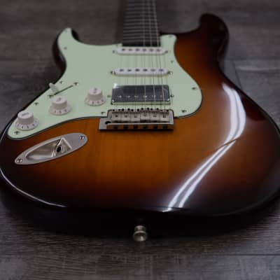 AIO S4 Left-Handed Electric Guitar - Sunburst (Mint Pickguard) w/ Gator GC-Electric-A Case image 7