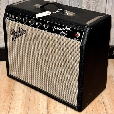 Pristine 1965 Fender Princeton Combo AA964 Guitar Amp (Non Reverb )  Black Panel & Black Tolex image 3