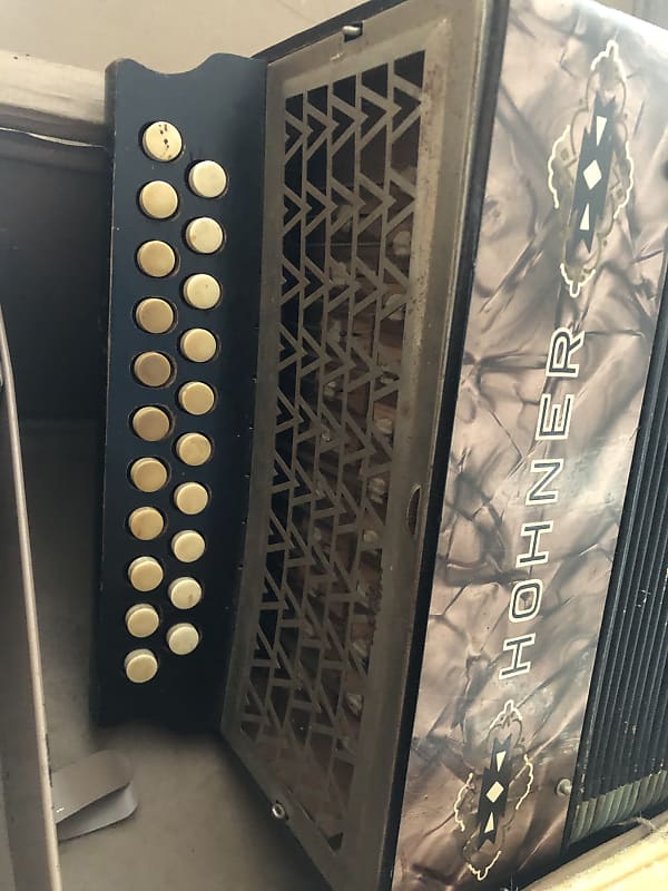 Vintage Hohner Steel Reeds Button Box Accordion Reverb