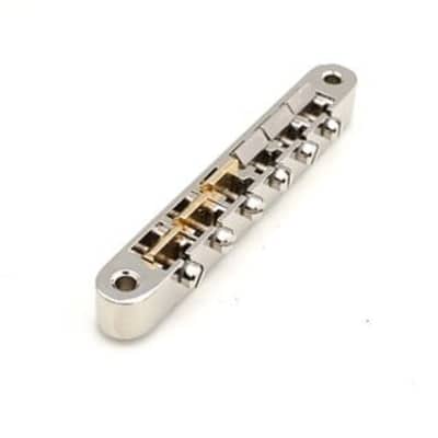 Faber ABRH ABR-1 Bridge (fits Inch studs) - nickel with natural brass saddles image 10