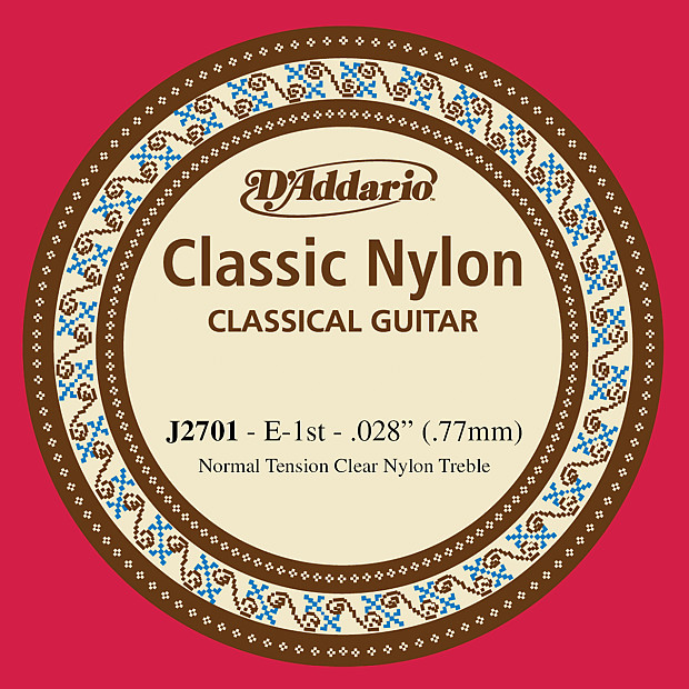 D'Addario J2701 Student Nylon Classical Guitar Single String Normal Tension First String image 1
