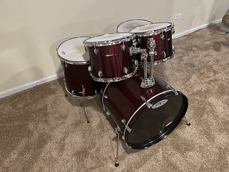 Used Sound Percussion Labs Unity Drum Kit Wine Red Reverb