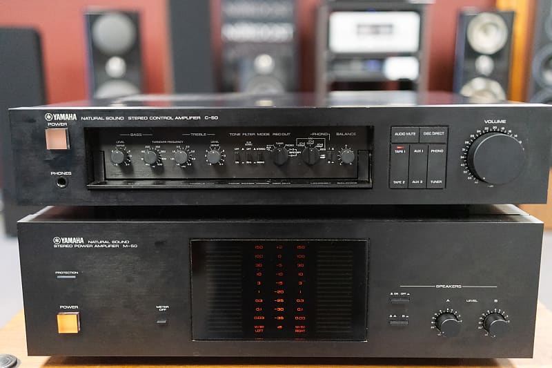 Yamaha C-50 & M-50 Stereo Preamplifier & 120 WPC Amplifier